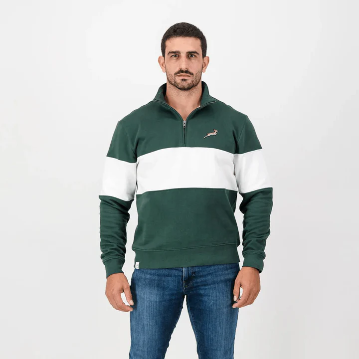Springboks Classic Hoop Quarter Zip-OS Green