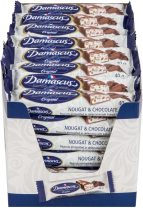 Damascus Traditional French Nougat Original Milk Chocolate Bars (40 x 40 g)