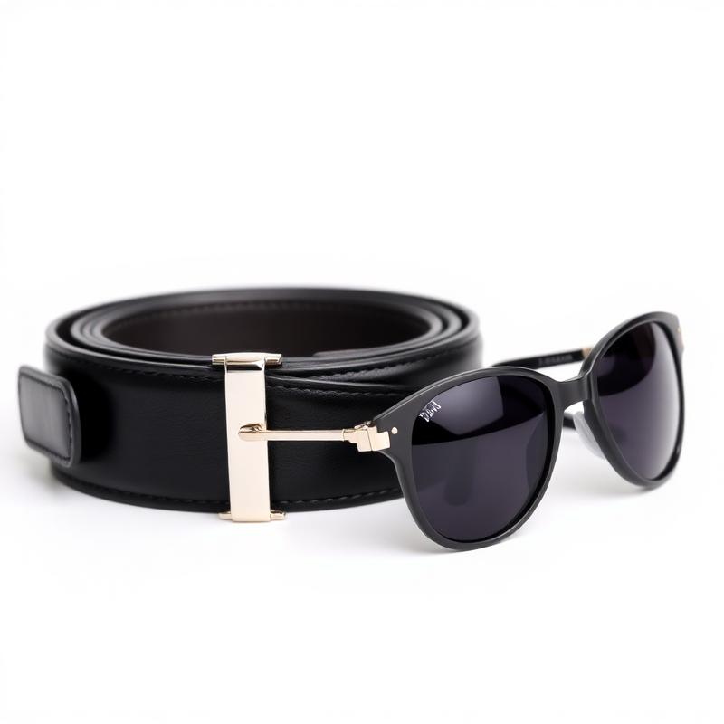 Leather Belt & Sunglasses Set